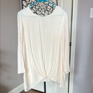 Dolan Cream Twist Front Blouse
